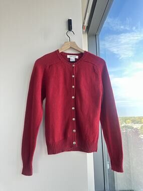 Vintage Appleseed's 100% Wool Red Knit Cardigan Sz S